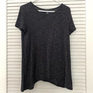 Old Navy Black Striped Short Sleeve Tee Shirt